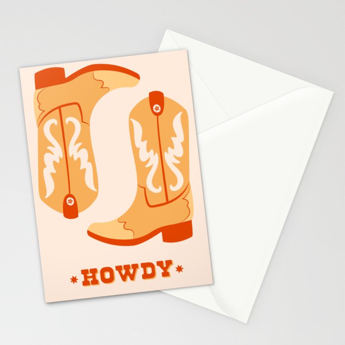 Howdy Cowboy Boots Stationery Card Gallery Image 2