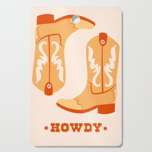 Howdy Cowboy Boots Cutting Board Gallery Image 1