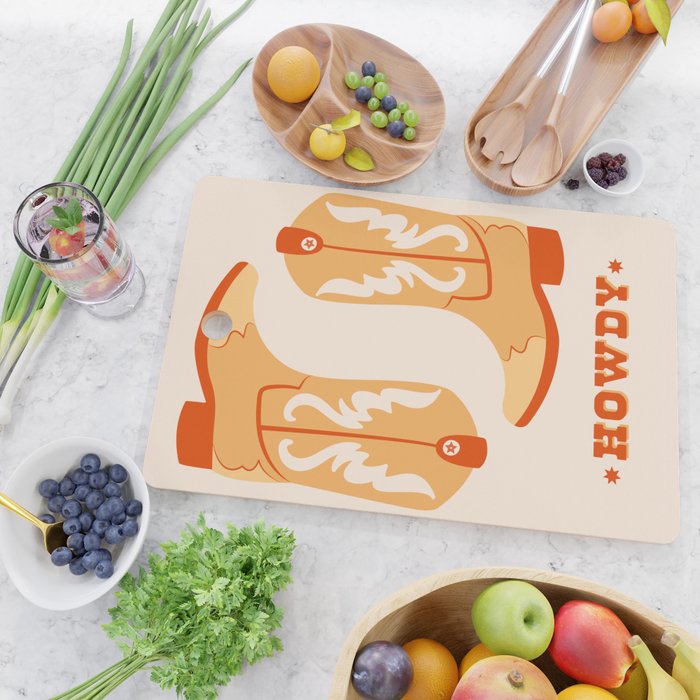 Howdy Cowboy Boots Cutting Board Gallery Image 2