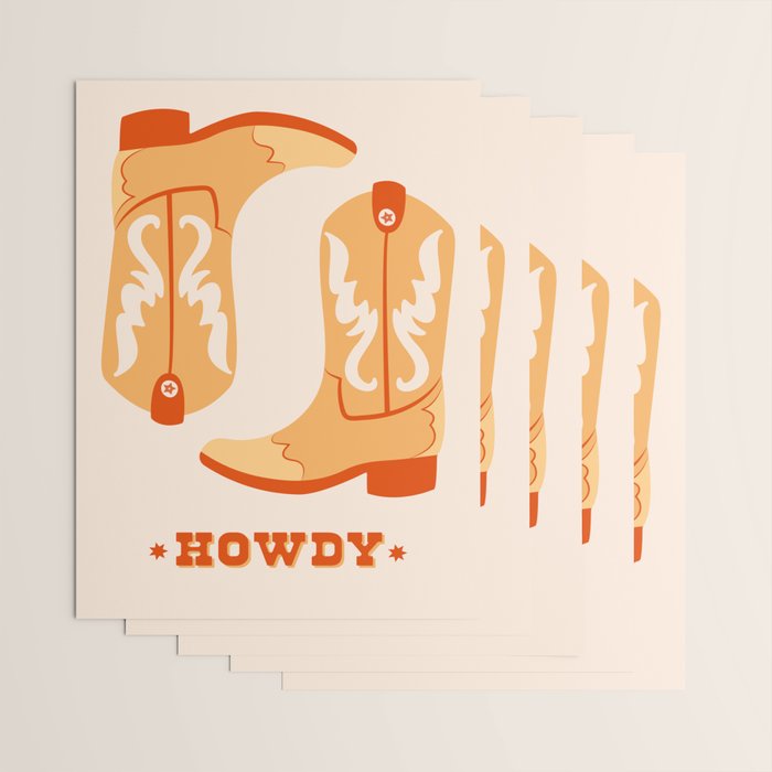 Howdy Cowboy Boots Wrapping Paper Gallery Image 3