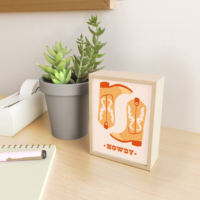 Howdy Cowboy Boots Mini Art Print Gallery Image 2