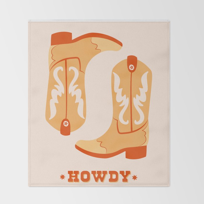 Howdy Cowboy Boots Throw Blanket Gallery Image 2