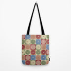 Retro Flowers Check Pattern XIX Tote Bag Gallery Image 2
