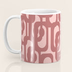 Mid Century Modern Loops Pattern in Maroon and Pink Blush Coffee Mug Gallery Image 3