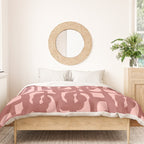Mid Century Modern Loops Pattern in Maroon and Pink Blush Duvet Cover Gallery Image 3