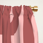 Mid Century Modern Loops Pattern in Maroon and Pink Blush Window Curtain Gallery Image 2