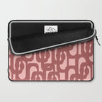 Mid Century Modern Loops Pattern in Maroon and Pink Blush Laptop Sleeve Gallery Image 2