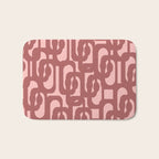 Mid Century Modern Loops Pattern in Maroon and Pink Blush Bath Mat Gallery Image 1