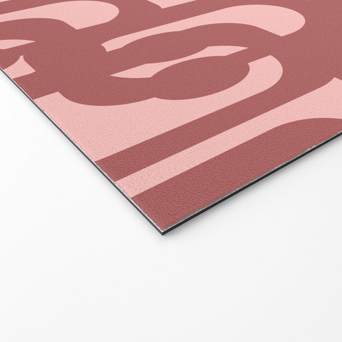 Mid Century Modern Loops Pattern in Maroon and Pink Blush Welcome Mat Gallery Image 2