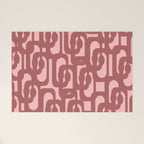 Mid Century Modern Loops Pattern in Maroon and Pink Blush Welcome Mat Gallery Image 1