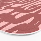 Mid Century Modern Loops Pattern in Maroon and Pink Blush Bath Mat Gallery Image 3
