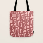 Mid Century Modern Loops Pattern in Maroon and Pink Blush Tote Bag Gallery Image 1