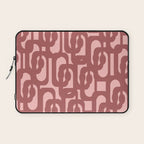 Mid Century Modern Loops Pattern in Maroon and Pink Blush Laptop Sleeve Gallery Image 1
