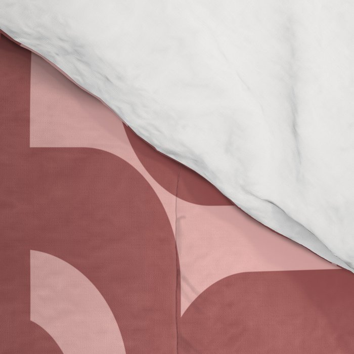 Mid Century Modern Loops Pattern in Maroon and Pink Blush Comforter Gallery Image 4