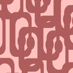 Mid Century Modern Loops Pattern in Maroon and Pink Blush Coffee Mug Gallery Image 2