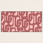 Mid Century Modern Loops Pattern in Maroon and Pink Blush Desk Mat Gallery Image 3