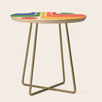 Retro 70s Stripe Colorful Rainbow 872 Primary Colors Side Table Gallery Image 1