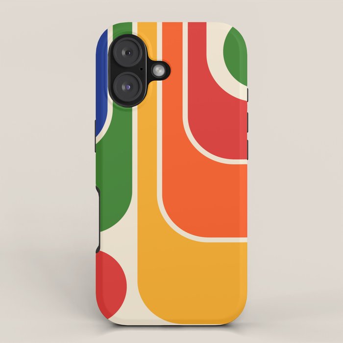 Retro 70s Stripe Colorful Rainbow 872 Primary Colors iPhone Case Gallery Image 1