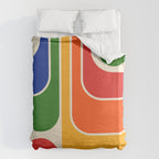 Retro 70s Stripe Colorful Rainbow 872 Primary Colors Duvet Cover Gallery Image 6
