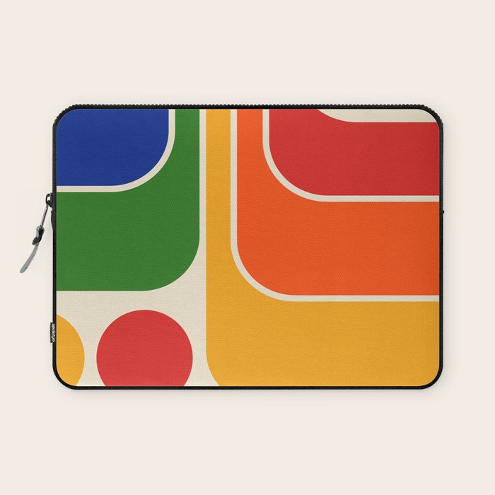 Retro 70s Stripe Colorful Rainbow 872 Primary Colors Laptop Sleeve Gallery Image 1