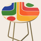Retro 70s Stripe Colorful Rainbow 872 Primary Colors Side Table Gallery Image 2