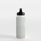 Wildflower bouquet in vase illustration - muted green, dusty pink and beige flowers Water Bottle Gallery Image 3