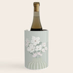 Wildflower bouquet in vase illustration - muted green, dusty pink and beige flowers Wine Chiller Gallery Image 1