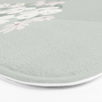 Wildflower bouquet in vase illustration - muted green, dusty pink and beige flowers Bath Mat Gallery Image 3