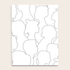 Black and white diverse people crowd pattern Notebook Gallery Image 4