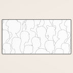 Black and white diverse people crowd pattern Desk Mat Gallery Image 3