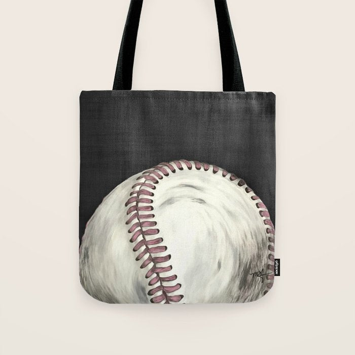 Vintage Baseball Art Tote Bag Gallery Image 1