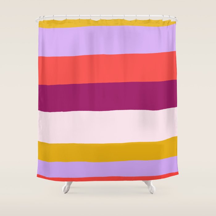 Sunset Stripes Shower Curtain Gallery Image 1