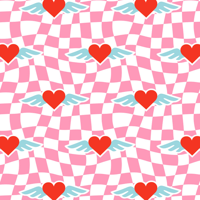 Red love heart checkered pattern Coffee Mug Gallery Image 2