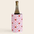 Red love heart checkered pattern Wine Chiller Gallery Image 3