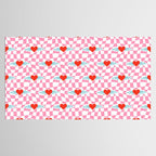 Red love heart checkered pattern Tablecloth Gallery Image 2