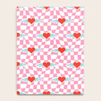 Red love heart checkered pattern Notebook Gallery Image 4