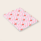 Red love heart checkered pattern Notebook Gallery Image 3