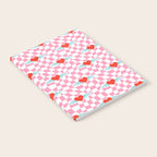 Red love heart checkered pattern Notebook Gallery Image 2