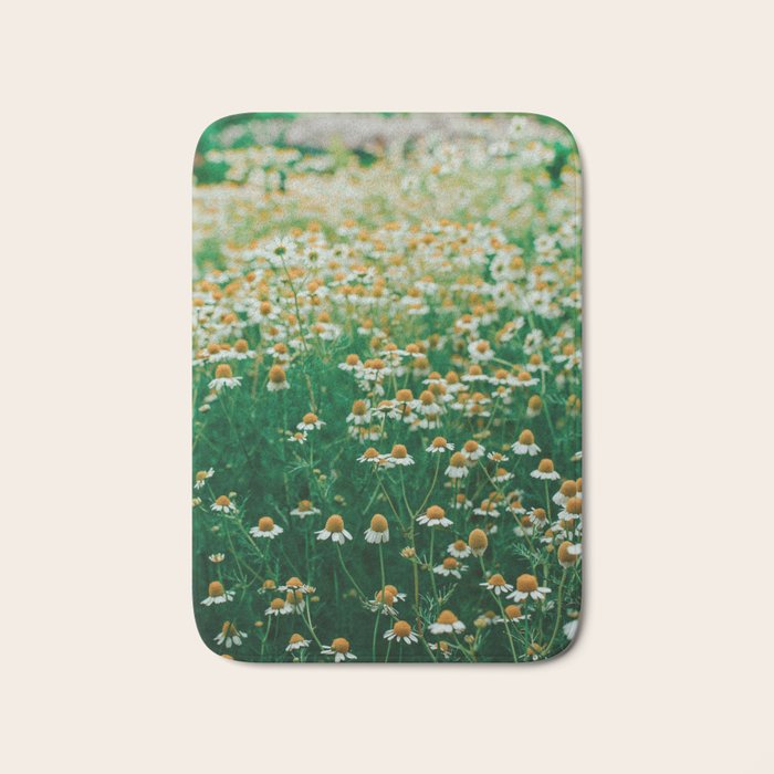 Little White Flowers in a Garden Bath Mat Gallery Image 1