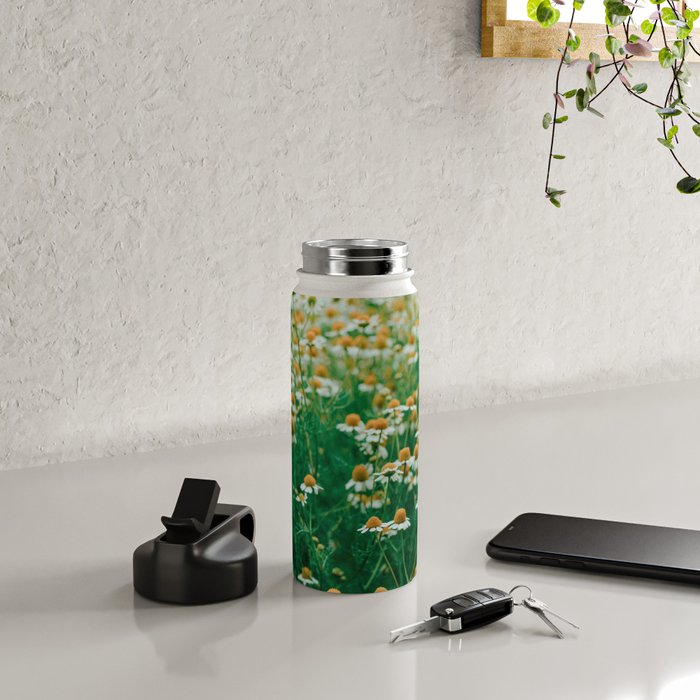 Little White Flowers in a Garden Water Bottle Gallery Image 4