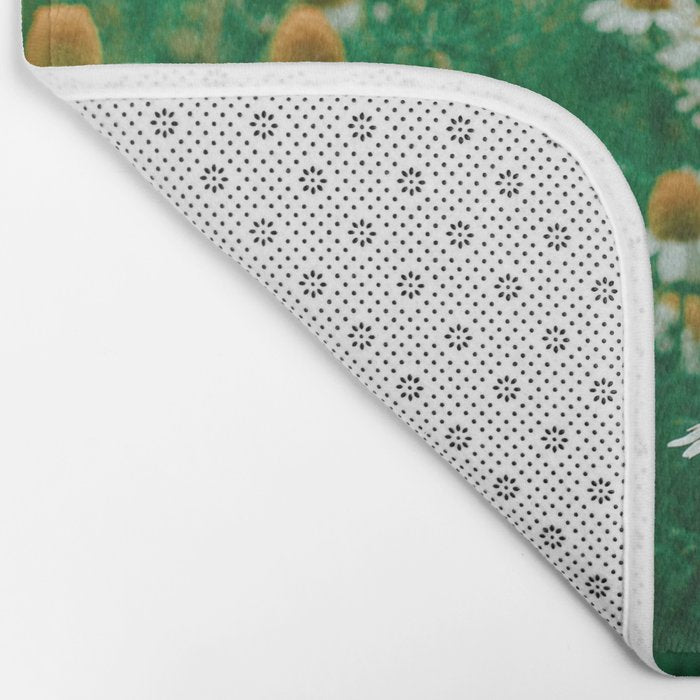 Little White Flowers in a Garden Bath Mat Gallery Image 2