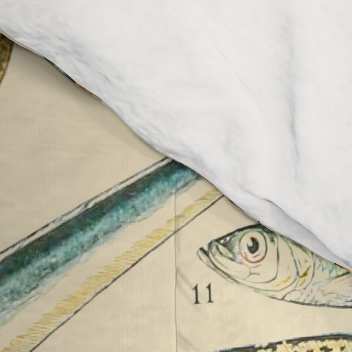 Vintage Fishing Diagram // Poissons II by Adolphe Millot 19th Century Science Textbook Artwork Comforter Gallery Image 4