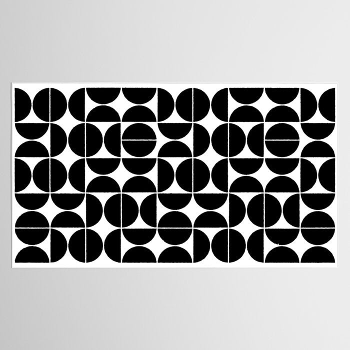 Mid Century Modern Geometric 04 Black Tablecloth Gallery Image 2