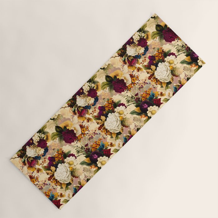 Vintage & Shabby Chic -  Nostalgic Winter Florals Pattern Yoga Mat Gallery Image 1