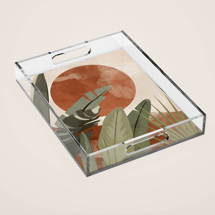 Tropical Leaf- Abstract Art 10 Acrylic Tray Gallery Image 1