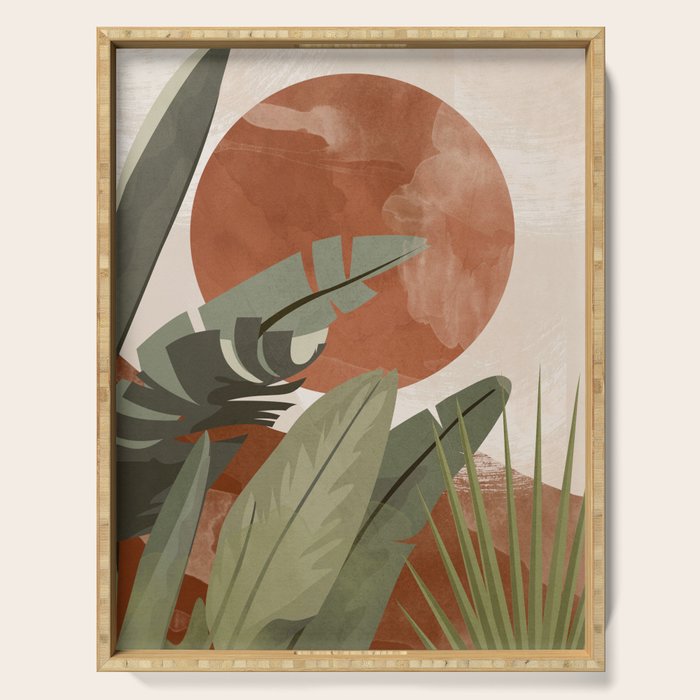 Tropical Leaf- Abstract Art 10 Serving Tray Gallery Image 1