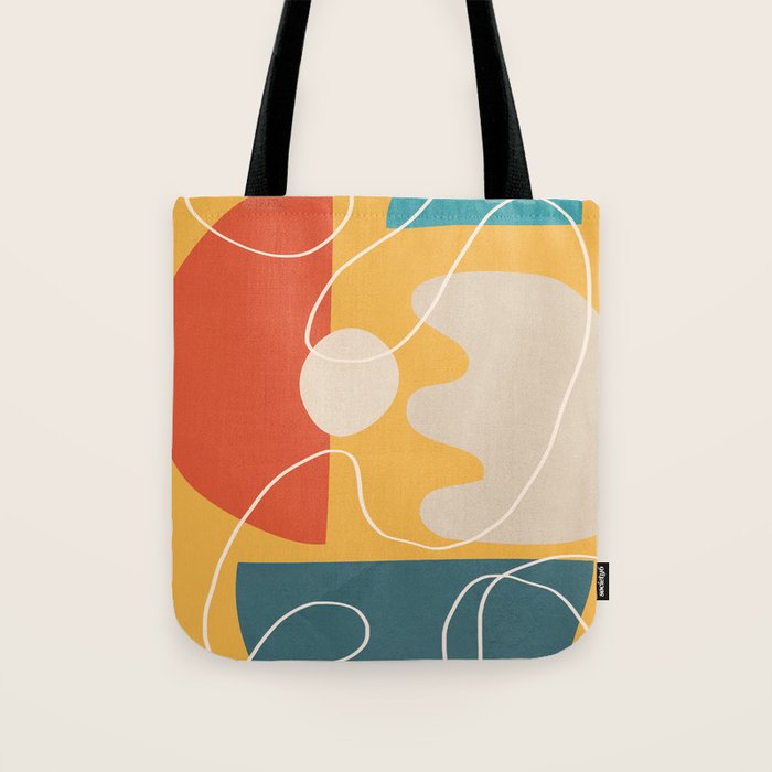 Minimal Colorful Abstract Shapes 7 Tote Bag Gallery Image 1