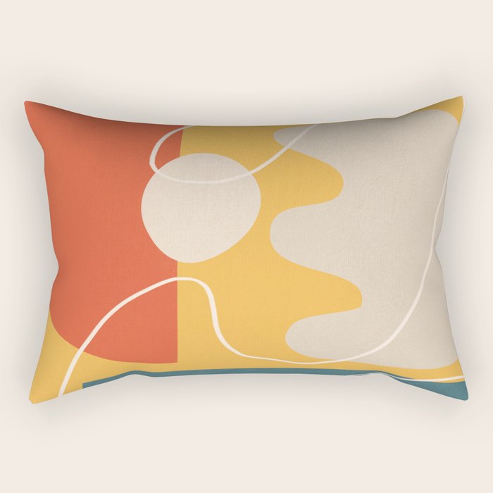 Minimal Colorful Abstract Shapes 7 Rectangular Pillow Gallery Image 2