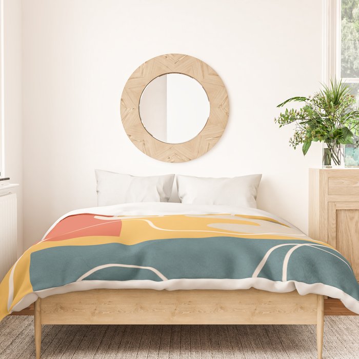 Minimal Colorful Abstract Shapes 7 Duvet Cover Gallery Image 3
