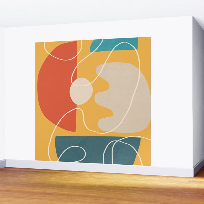 Minimal Colorful Abstract Shapes 7 Wall Mural Gallery Image 2